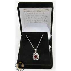 #44-NATURAL RED GARNET PENDANT NECKLACE