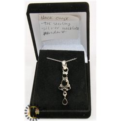 #47-BLACK ONYX PENDANT NECKLACE
