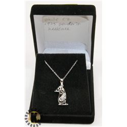 #52-SAPPHIRE & WHITE CZ PENDANT NECKLACE