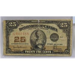 1923 CANADIAN SHINPLASTER WITH RARE HYNDMAN