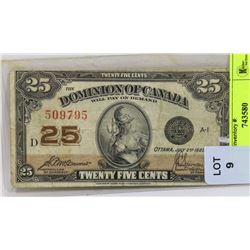 1923 CANADIAN SHINPLASTER.