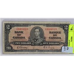 1937 CANADIAN $2.00 BILL.