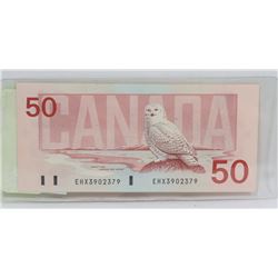1988 CANADIAN $50.00 BILL.