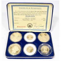 6 AMERICAN GOLD COLORED TRIBUTE PROOF COLLECTION