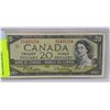 Image 1 : 1954 CANADIAN $20 BILL