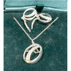 STERLING SILVER PENDANT SET.