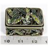 Image 1 : GREEN RHINESTONE ENCRUSTED LIDDED TRINKET BOX