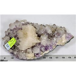 SLAB OF QUARTZ CRYSTAL AND AMYTHYST GEODE
