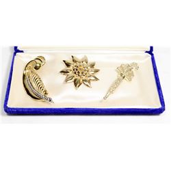 GROUP OF 3 ESTATE BROOCHES BY EATONS