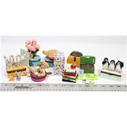 COLLECTION OF 9 TRINKET BOXES
