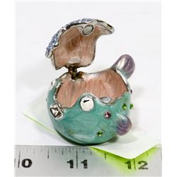 PUFFER FISH TRINKET BOX ENCRUSTED WITH