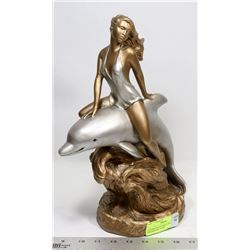 AUSTIN SCULPTURES "GIRL ON DOLPHIN" BY ARTIST