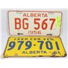 Image 1 : 1956 & 1961 ALBERTA LICENSE PLATES.