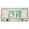 Image 1 : 1967 RES ALBERTA 2978 LICENSE PLATE