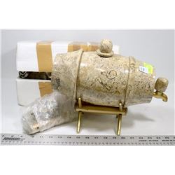 2 MARBLE CANISTERS FROM AFGHANISTAN.