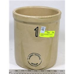 ALERTA POTTERIES 1 GALLON CROCK.