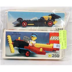 1974 LEGO SET #B250 AIRPLANE & 1976 #695 RACE CAR