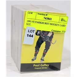 1991-92 PARKHURST HOCKEY CARD SET.