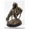 Image 1 : POLYCAST STATUE OF SLEEPING MAN ON A HORSE.
