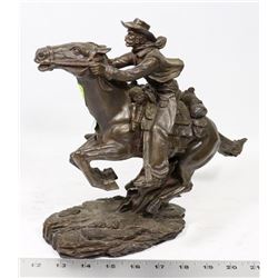 POLYCAST STATUE OF PONY EXPRESS RIDER.