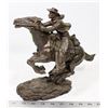 Image 1 : POLYCAST STATUE OF PONY EXPRESS RIDER.