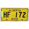 Image 1 : ALBERTA 1958 LICENSE PLATE