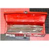 Image 1 : RED METAL TOOL BOX FILLED WITH FILES