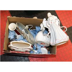 BOX OF UKRANIAN DISHES AND MORE