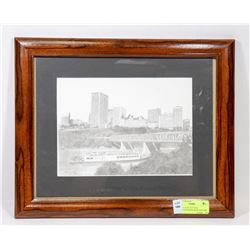 FRAMED ALAN NUTTALL EDMONTON QUEEN WITH SKYLINE