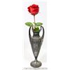 Image 1 : ANTIQUE SILVER PLATED FLOWER VASE.