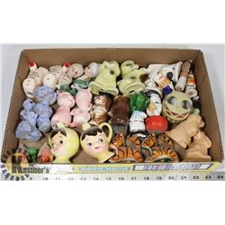 FLAT OF SALT & PEPPER SHAKER SETS.