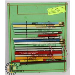 COLLECTION OF VINTAGE ADVERTISING PENCILS.