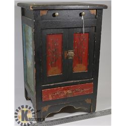 ANTIQUE HAND PAINTED SIDE TABLE.