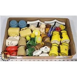 FLAT OF SALT & PEPPER SHAKER SETS.