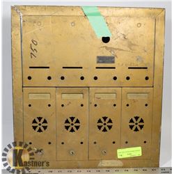 ANTIQUE BRASS POSTAL MAIL BOX.