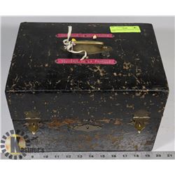 1800S FRENCH SKELETON KEY LOCK BOX.