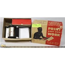 VINTAGE MINI PRINTING PRESS.