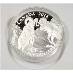 2014 CANADIAN RCM $100 COIN BIGHORN