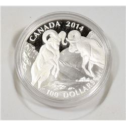2014 CANADIAN RCM $100 COIN BIGHORN