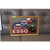 Image 1 : VINTAGE FRAMED ESSO  ADVERTISING CLOCK - 19"W X