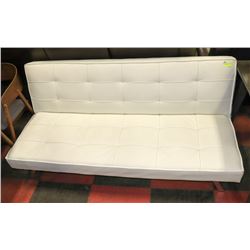OFF WHITE 69" LEATHERETTE FUTON