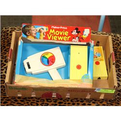 1973 FISHER PRICE DISNEY MOVIE VIEWER W/ BOX AND 2