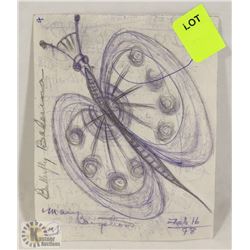 MARY BORGSTROM HAND DRAWN BUTTERFLY BALLERINA