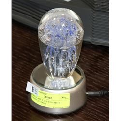 ART GLASS JELLY FISH WITH LIGHTED STAND