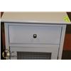 Image 2 : WHITE VANITY CABINET, GLASS FRONT WITH DRAWER & 2