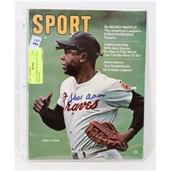 HANK AARON SIGNED 1970 SPORTS MAGAZINE