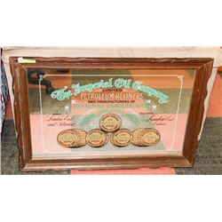 VINTAGE FRAMED IMPERIAL OIL COMPANY MIRRORED