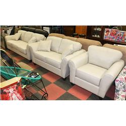 NEW 3PC MICROFIBER 87" SOFA, 66" LOVESEAT & 43"