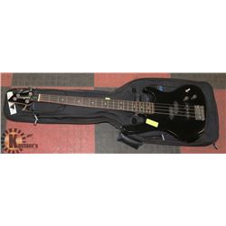 WASHBURN BASS GUITAR BLACK WITH SOFT CASE.