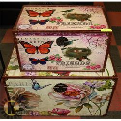LARGE AND SMALL NATURE THEMED STORAGE CHESTS